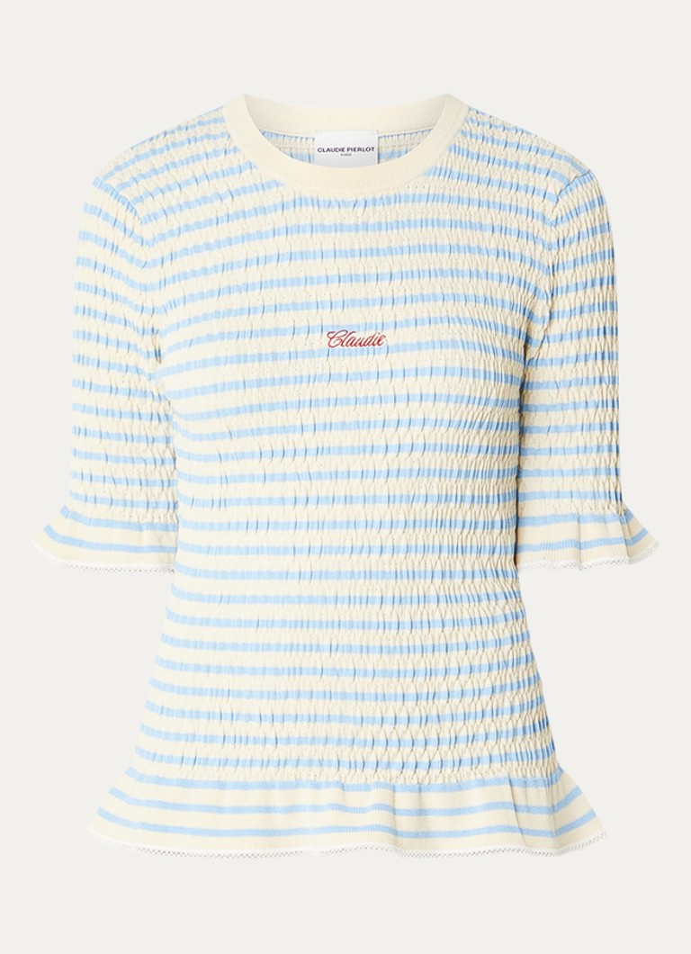 Claudie Pierlot Dames Top met streepprint in de kleur Blauw
