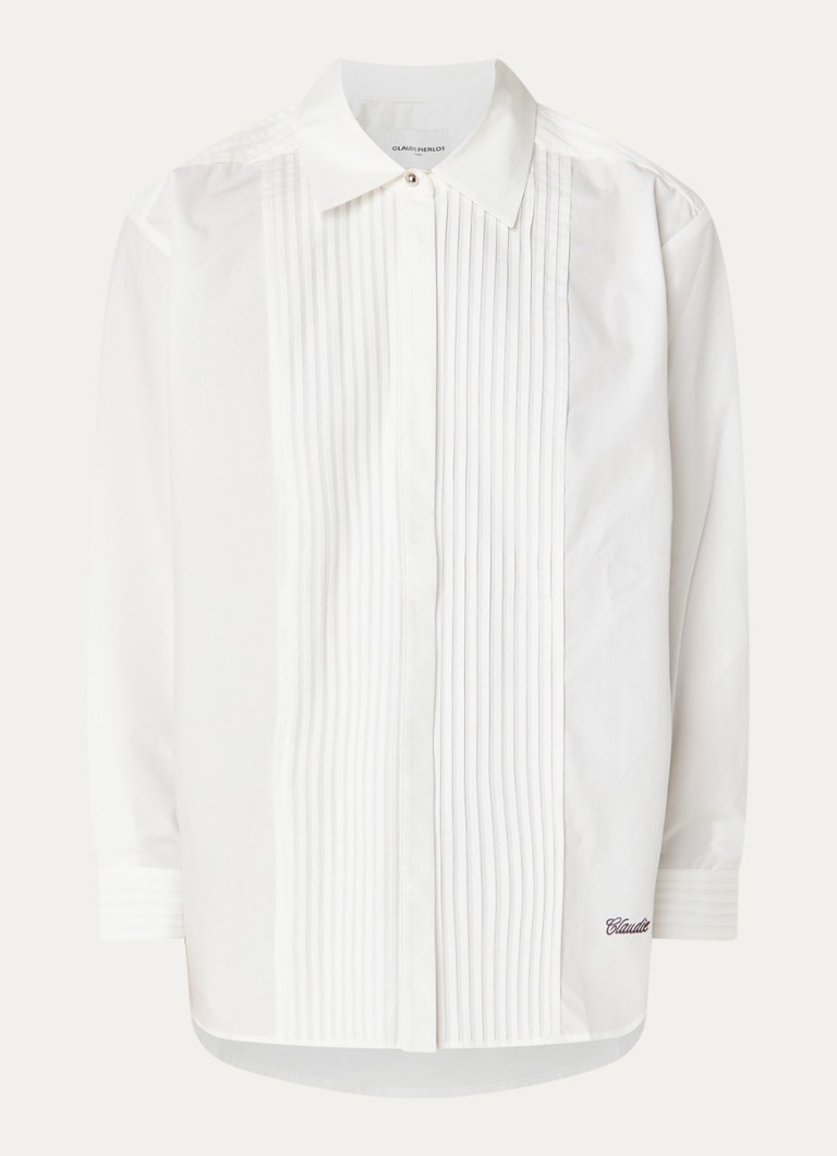 Claudie Pierlot Dames Conrado blouse met plooien in de kleur Wit