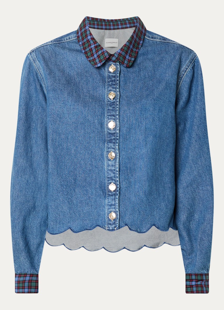 Claudie Pierlot Dames Blouse van denim in de kleur Blauw