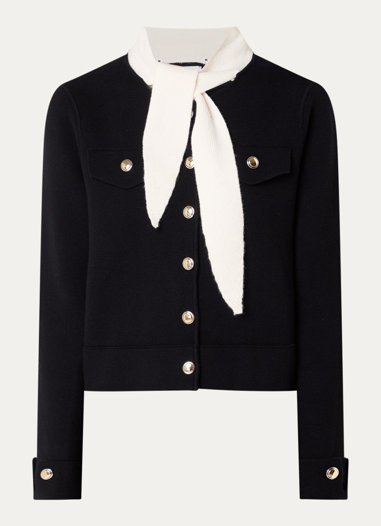 Claudie Pierlot Dames Blazer in wolblend met sjaalkraag in de kleur Zwart