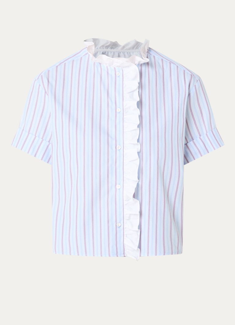 Claudie Pierlot Dames Blouse met streepprint in de kleur Blauwgrijs