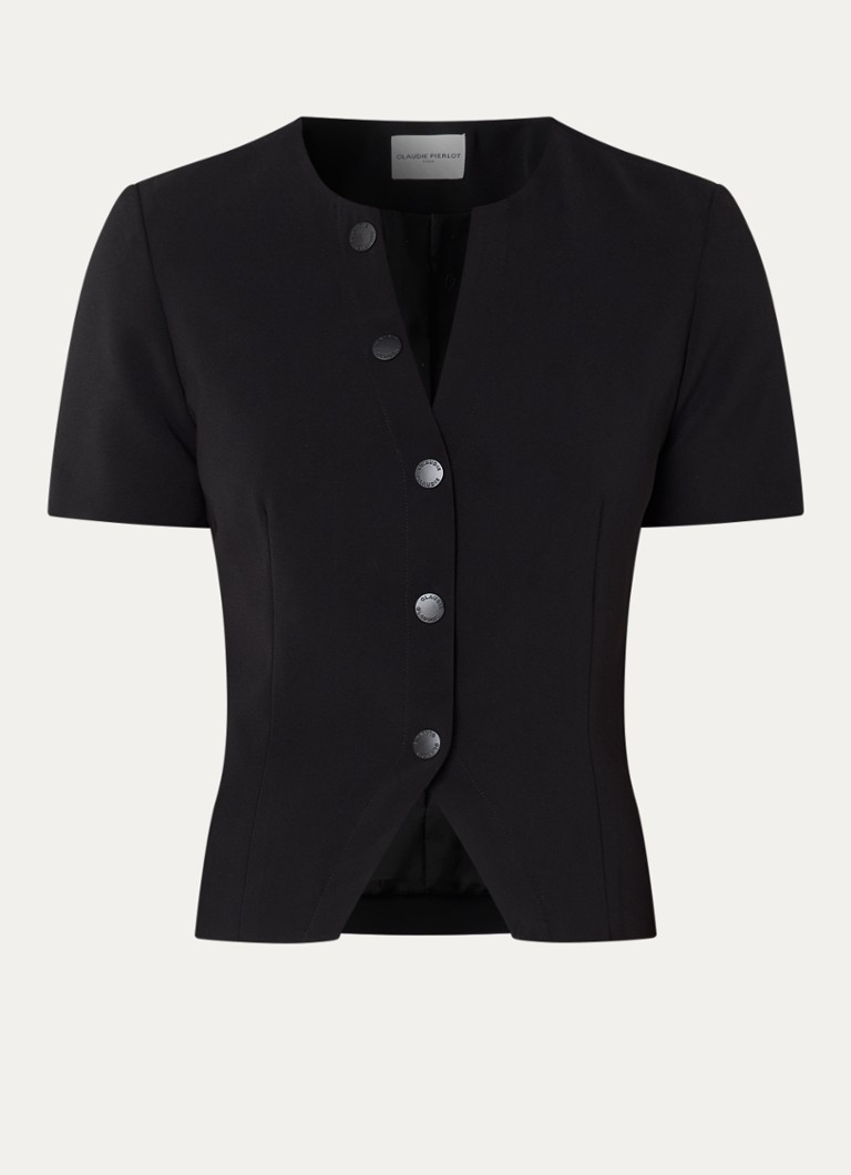 Claudie Pierlot Dames Top met ronde hals in de kleur Zwart