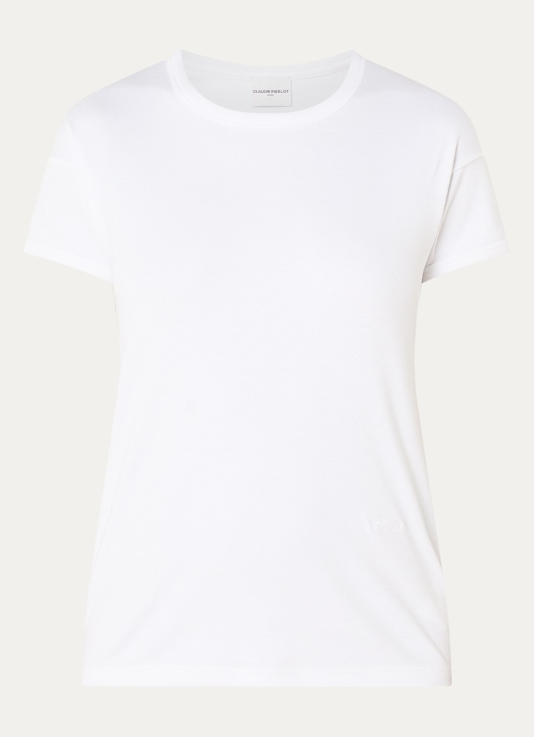 Claudie Pierlot Dames T-shirt met ronde hals in de kleur Wit