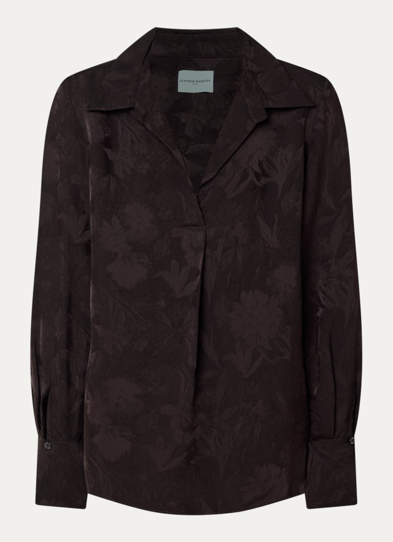Claudie Pierlot Dames Blouse met print in de kleur Donkerbruin