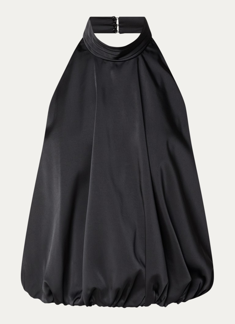 Claudie Pierlot Dames Haltertop van satijn in de kleur Zwart