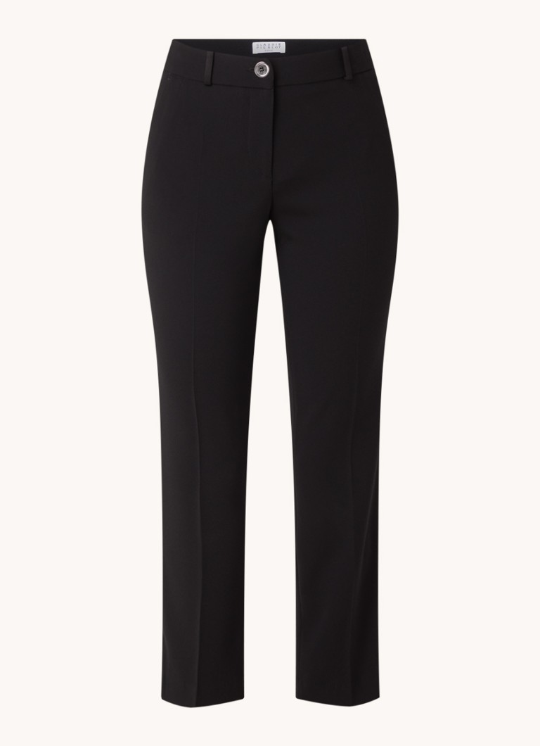 Claudie Pierlot Dames Poupin high waist cropped slim fit pantalon met steekzakken in de kleur Zwart