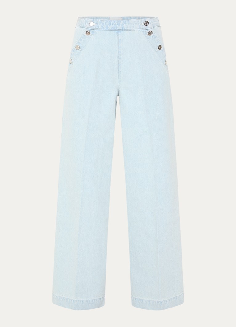 Claudie Pierlot Dames High waist straight leg jeans met lichte wassing in de kleur Indigo