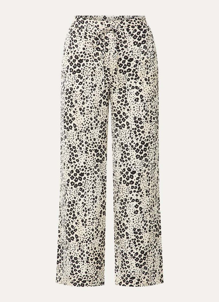 Claudie Pierlot Dames Clair high waist loose fit pantalon met print in de kleur Creme