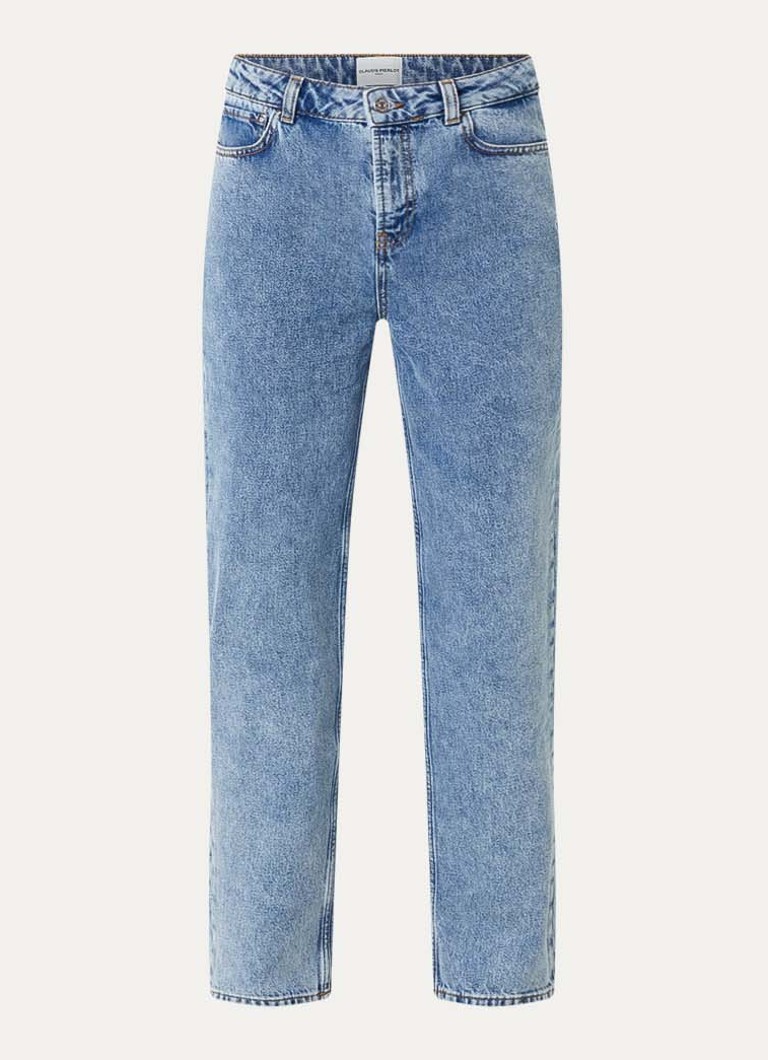 Claudie Pierlot Dames Daria high waist straight leg jeans met medium wassing in de kleur Indigo