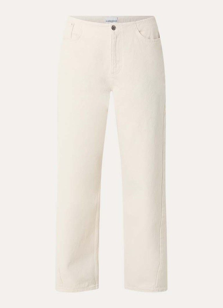 Claudie Pierlot Dames Doris high waist straight leg jeans met gekleurde wassing in de kleur Creme