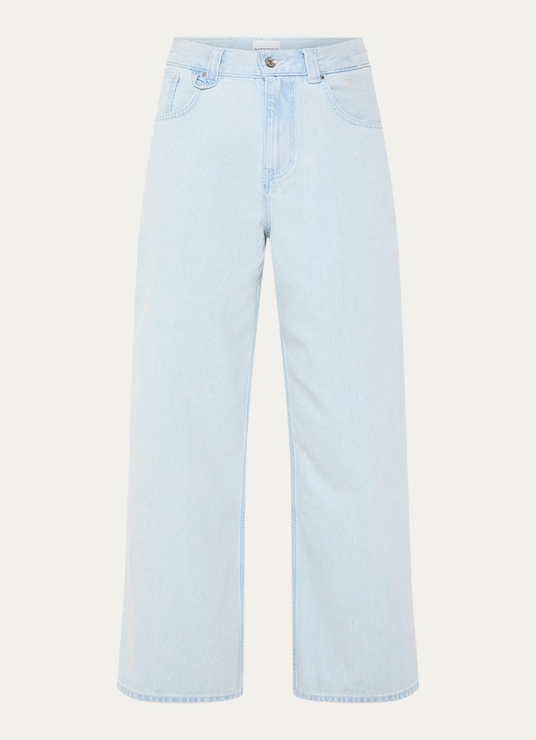 Claudie Pierlot Dames High waist straight leg jeans met lichte wassing in de kleur Indigo