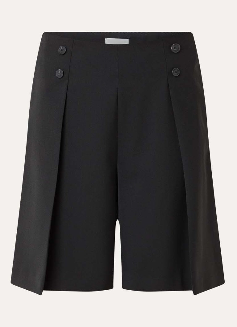 Claudie Pierlot Dames High waist straight fit korte broek in wolblend met steekzakken in de kleur Zwart