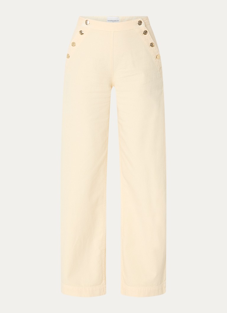 Claudie Pierlot Dames Denise high waist straight leg jeans met gekleurde wassing in de kleur Lichtgeel