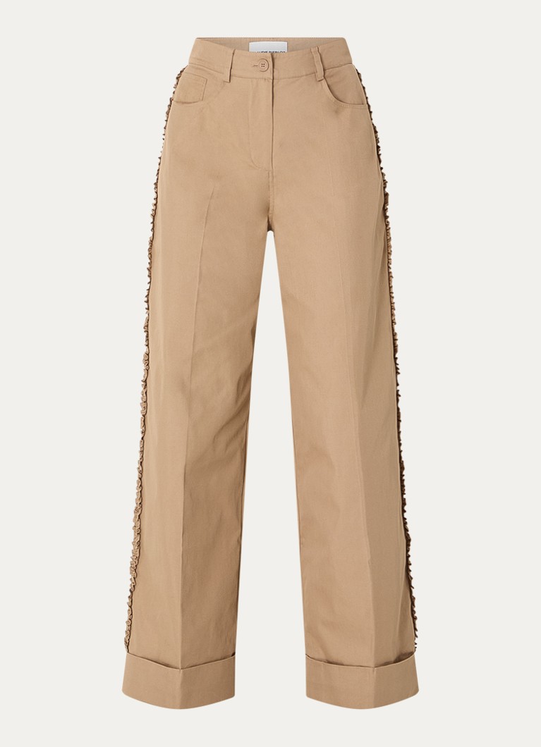 Claudie Pierlot Dames High waist loose fit pantalon met steekzakken in de kleur Camel