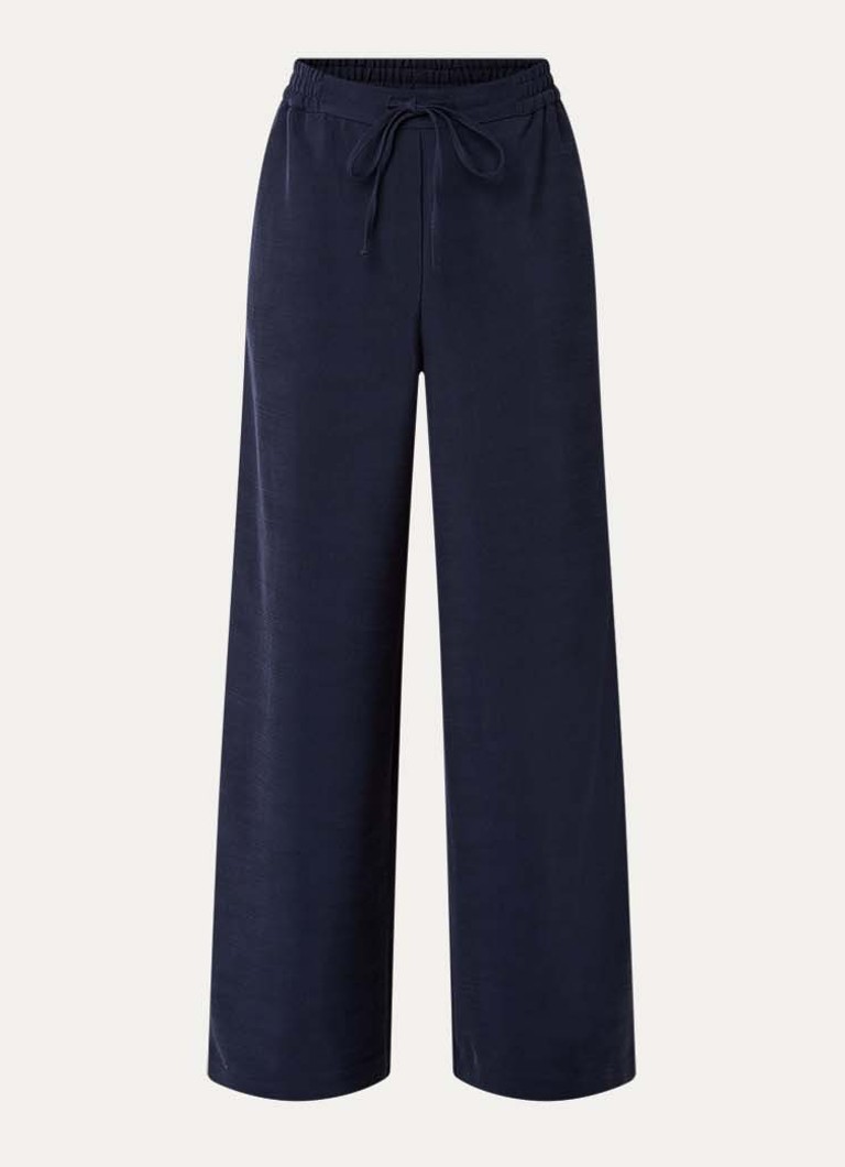 Claudie Pierlot Dames High waist loose fit broek met elastische band in de kleur Donkerblauw