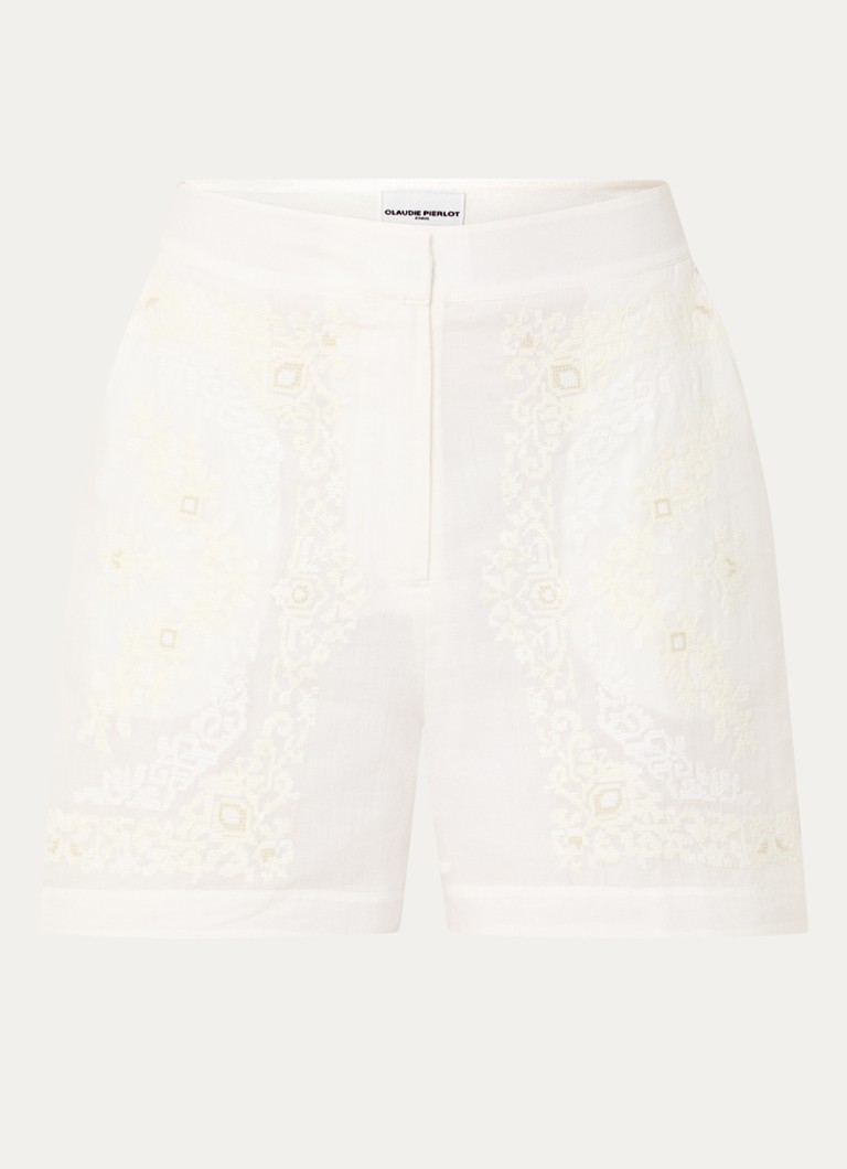 Claudie Pierlot Dames Emma blouse met borduring in de kleur Gebroken wit