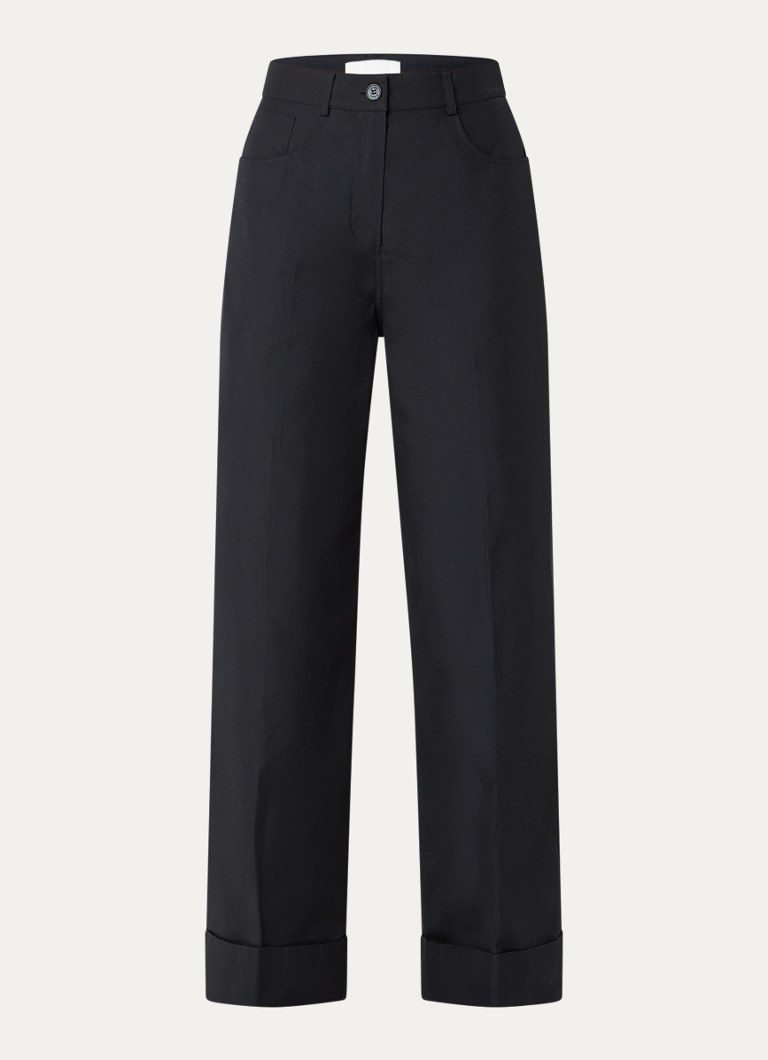 Claudie Pierlot Dames Piano high waist loose fit pantalon met steekzakken in de kleur Blauw