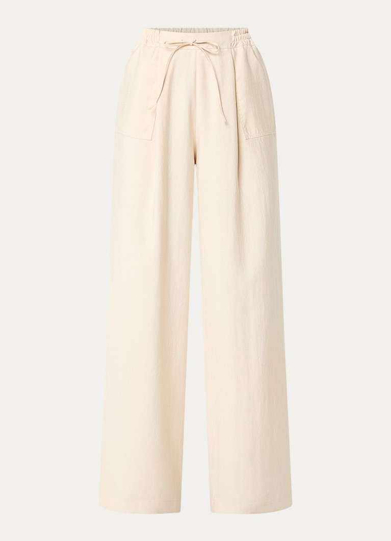Claudie Pierlot Dames High waist wide fit broek met steekzakken in de kleur Creme