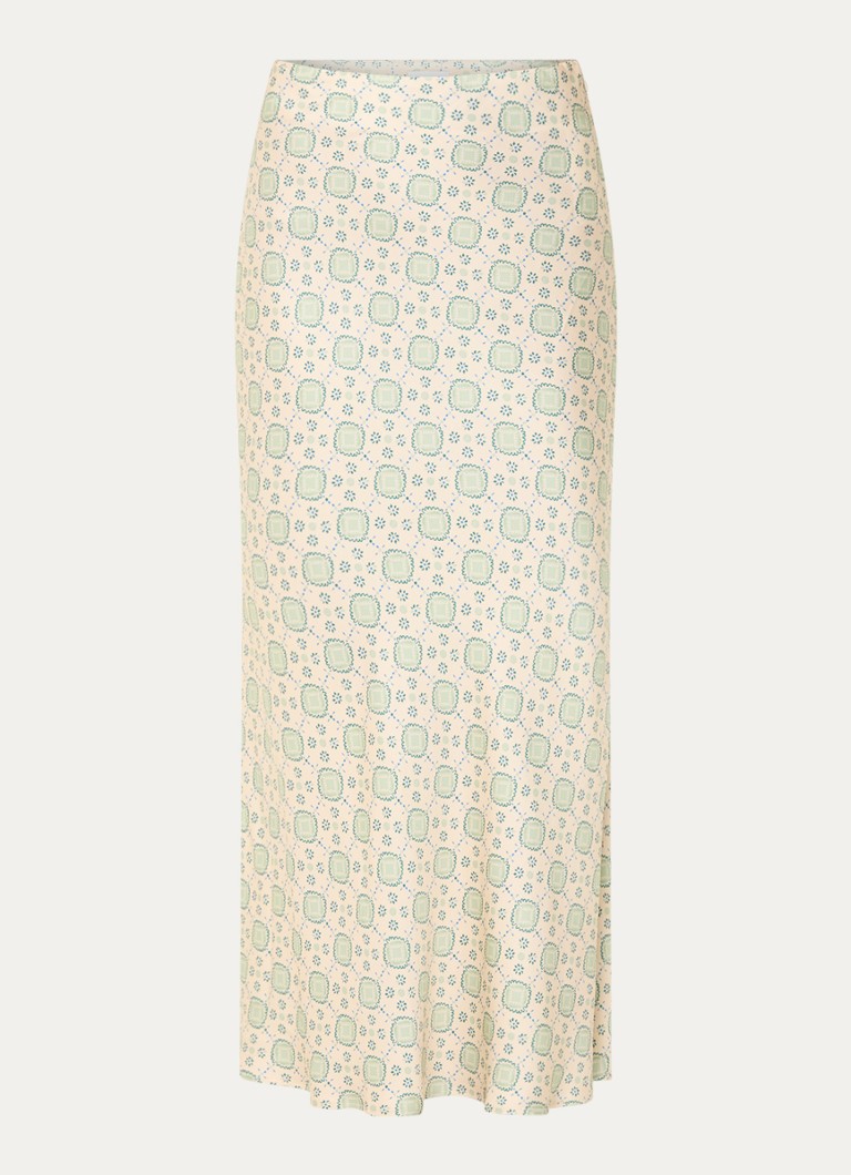 Claudie Pierlot Dames High waist midi rok met print in de kleur Lindegroen
