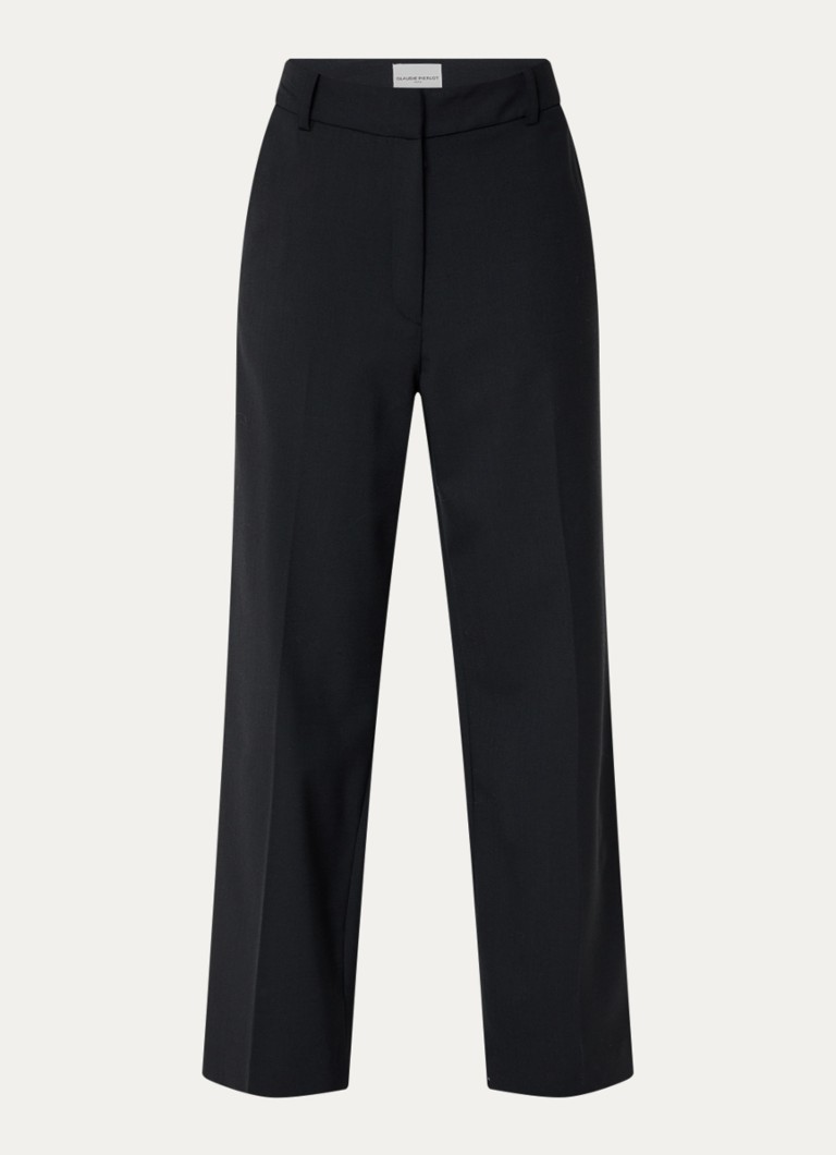 Claudie Pierlot Dames Mid waist straight fit broek met steekzakken in de kleur Zwart