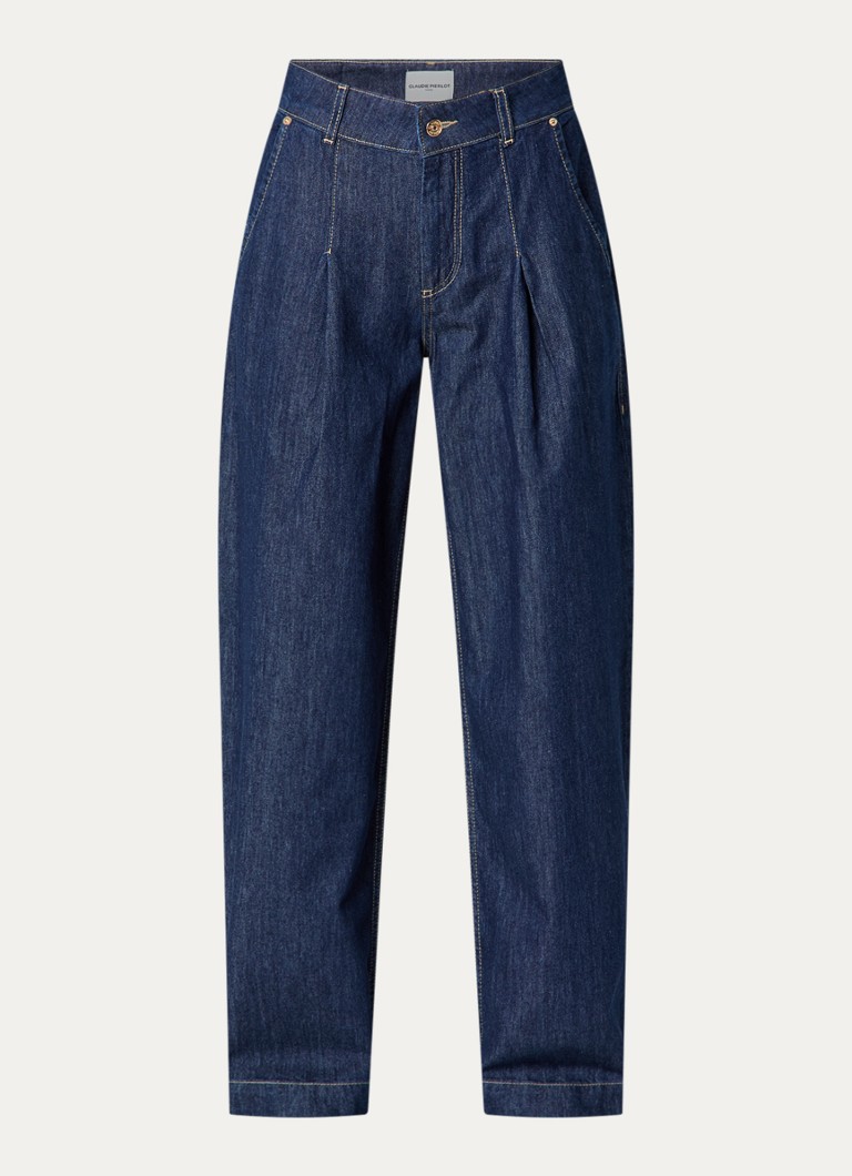 Claudie Pierlot Dames High waist loose fit jeans met donkere wassing in de kleur Indigo