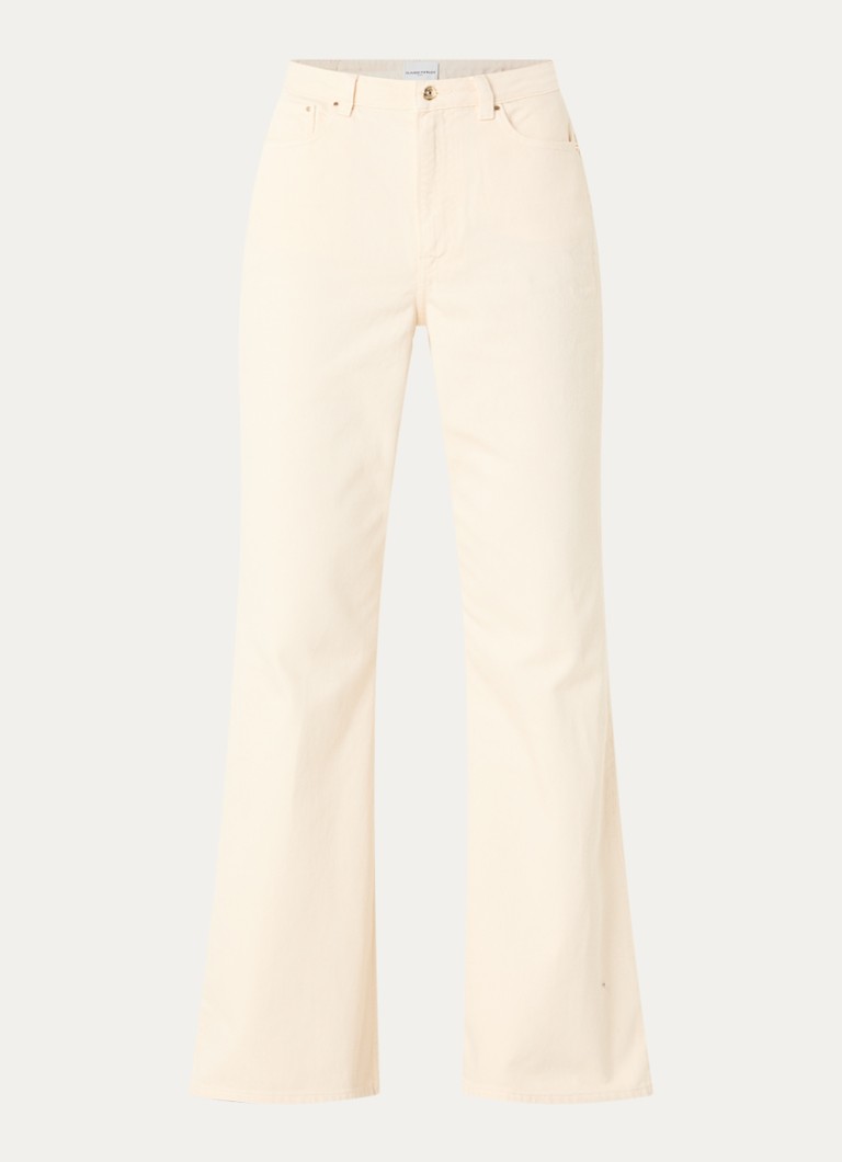 Claudie Pierlot Dames High waist flared jeans met gekleurde wassing in de kleur Beige