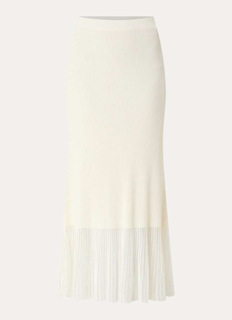 Claudie Pierlot Dames Maxi rok met ribstructuur in de kleur Gebroken wit