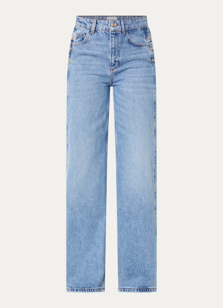 Claudie Pierlot Dames High waist straight fit jeans met lichte wassing in de kleur Indigo