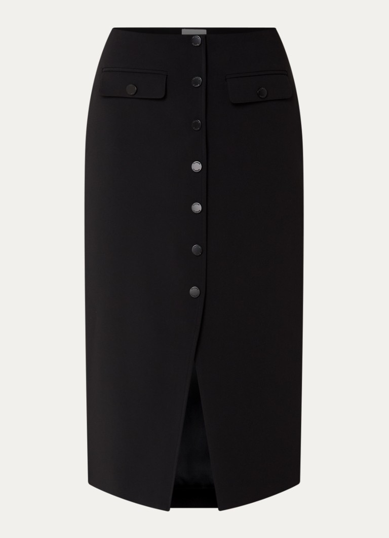 Claudie Pierlot Dames Midi kokerrok met split in de kleur Zwart