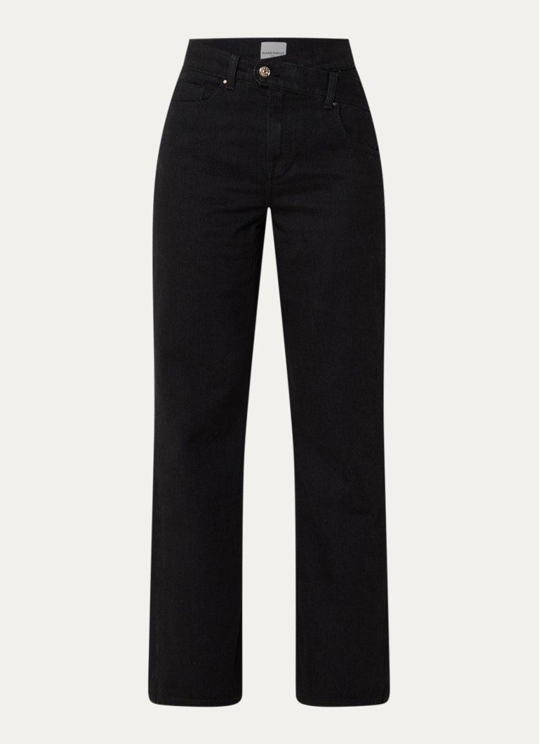 Claudie Pierlot Dames High waist straight fit jeans met gekleurde wassing in de kleur Zwart