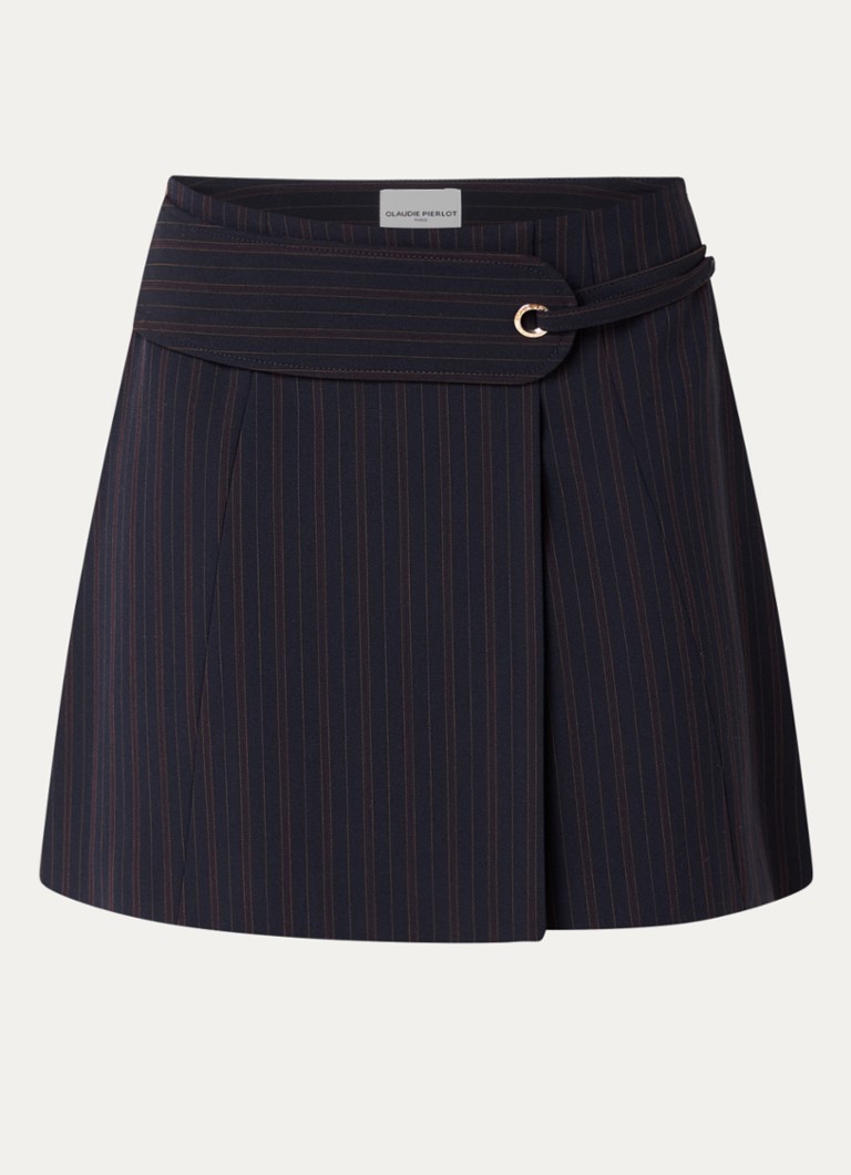 Claudie Pierlot Dames Mini rok met streepprint in de kleur Donkerblauw