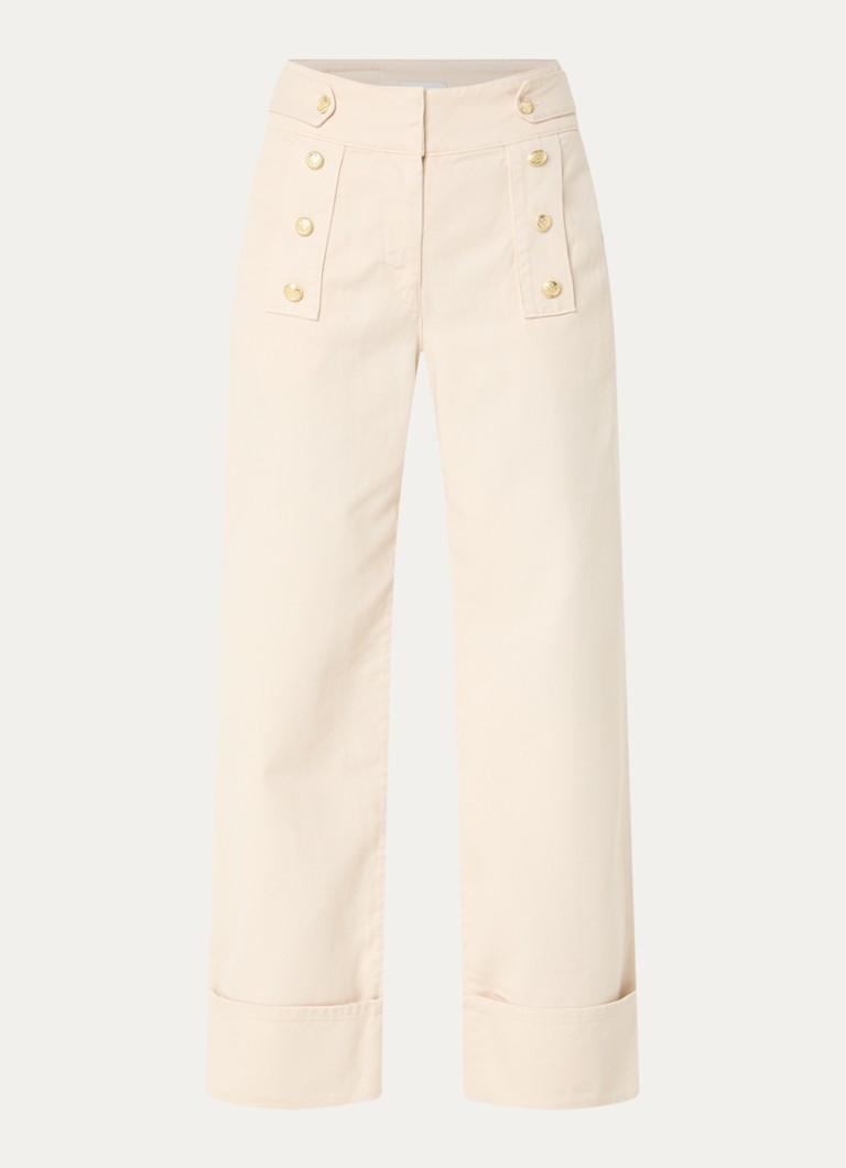 Claudie Pierlot Dames High waist loose fit jeans met gekleurde wassing in de kleur Beige