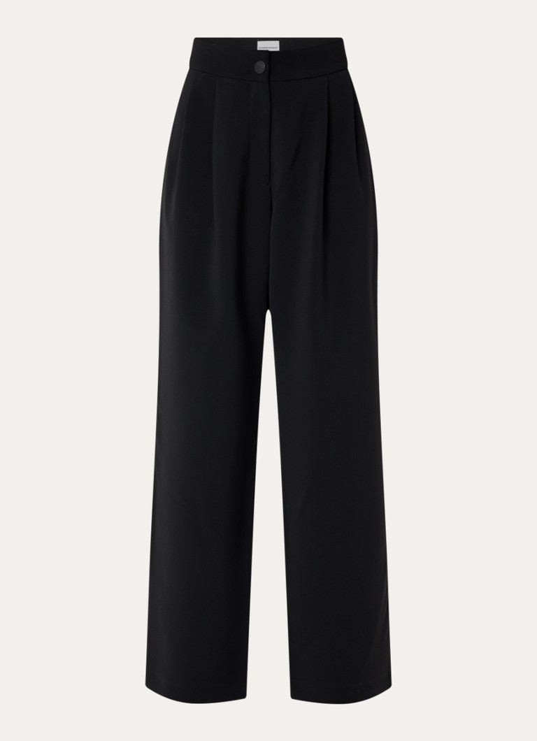 Claudie Pierlot Dames High waist wide fit broek met steekzakken in de kleur Zwart