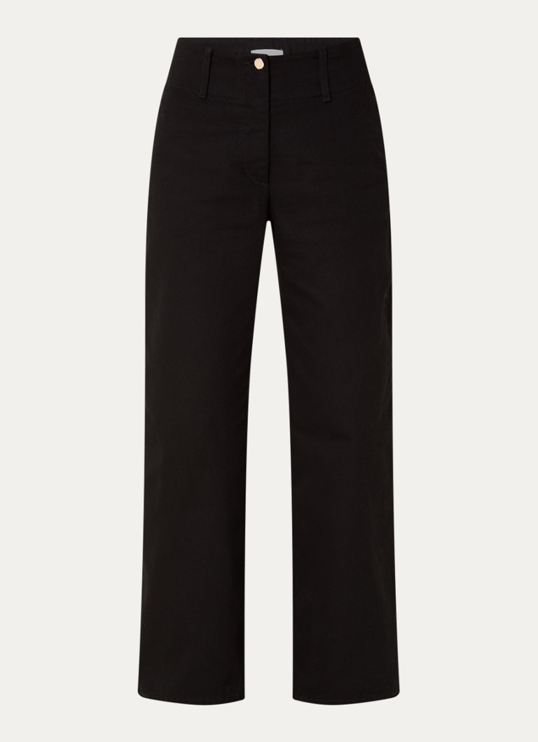 Claudie Pierlot Dames High waist straight leg jeans met gekleurde wassing in de kleur Zwart