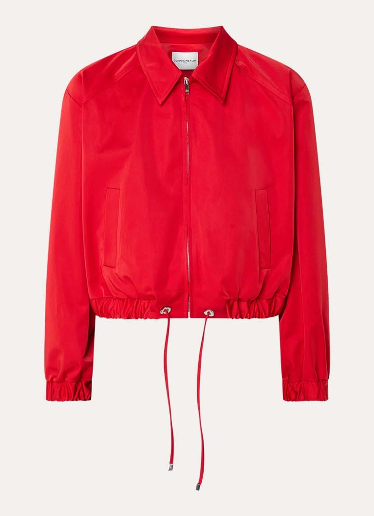 Claudie Pierlot Dames Cropped jack met steekzakken in de kleur Rood