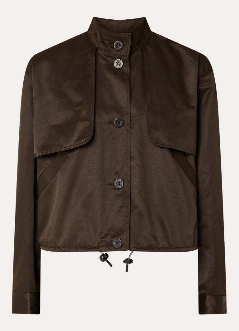 Claudie Pierlot Dames Gaston jack met steekzakken en opstaande kraag in de kleur Bruin