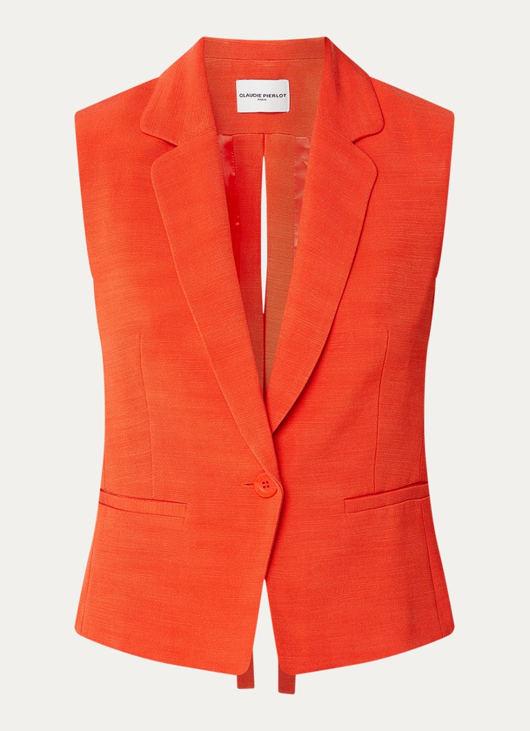 Claudie Pierlot Dames Ville gilet met rug decolleté in de kleur Oranjerood