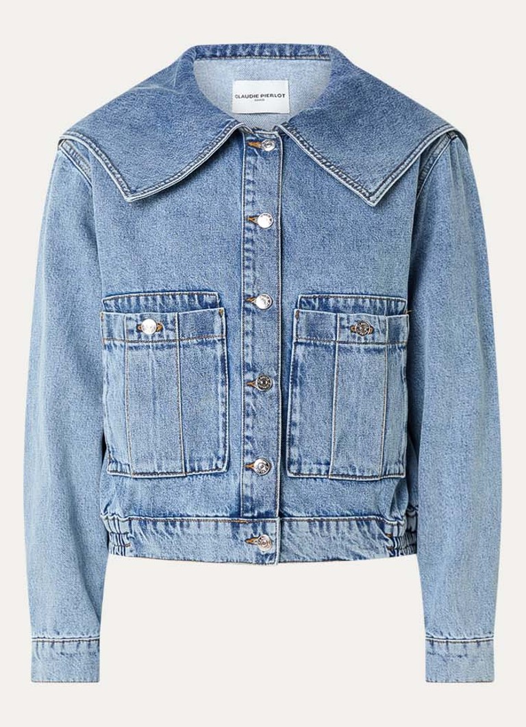 Claudie Pierlot Dames Vesna spijkerjas met klepzakken in de kleur Indigo