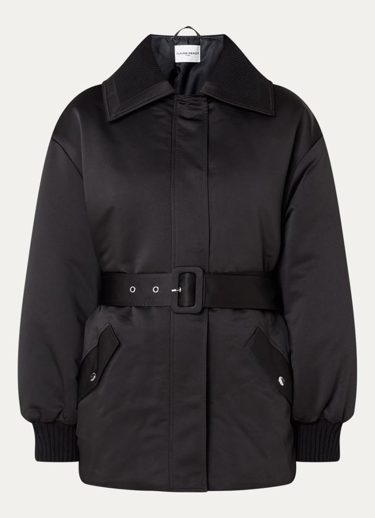 Claudie Pierlot Dames Jack met ceintuur en steekzakken in de kleur Zwart