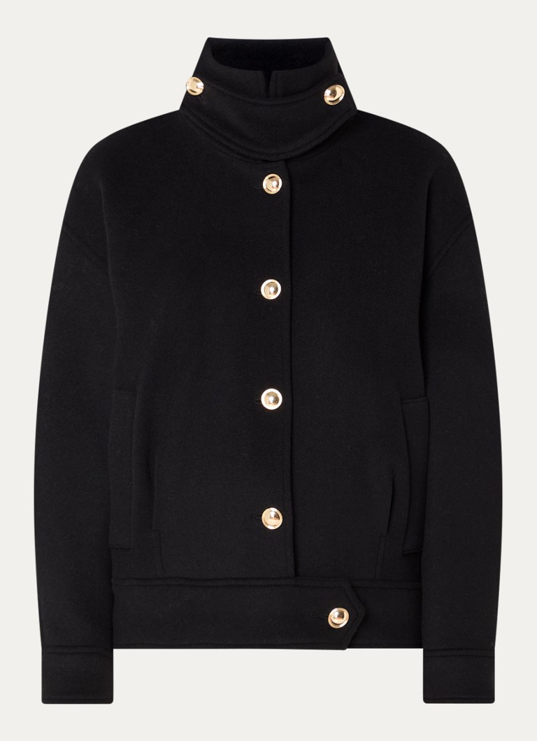 Claudie Pierlot Dames Fijngebreid vest met streepprint in de kleur Zwart