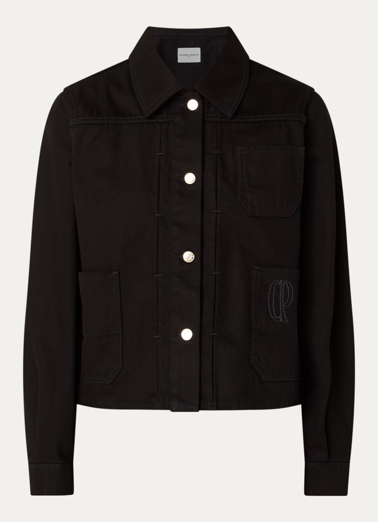 Claudie Pierlot Dames Verona spijkerjas met borstzak in de kleur Zwart