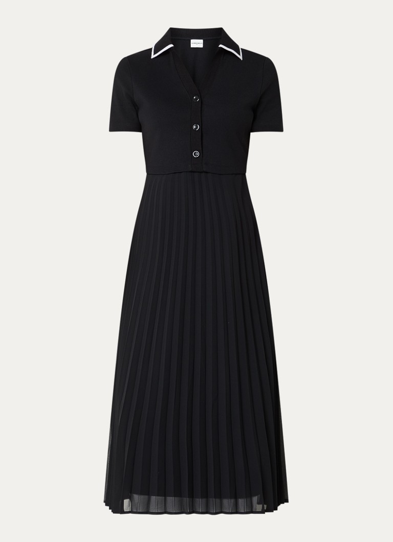 Claudie Pierlot Dames Midi tuniekjurk met V-hals in de kleur Zwart