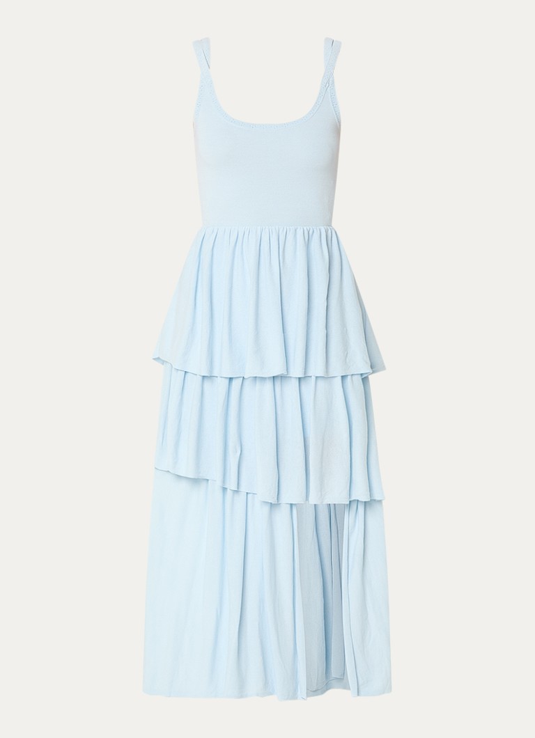 Claudie Pierlot Dames Gelaagde midi jurk in de kleur Lichtblauw
