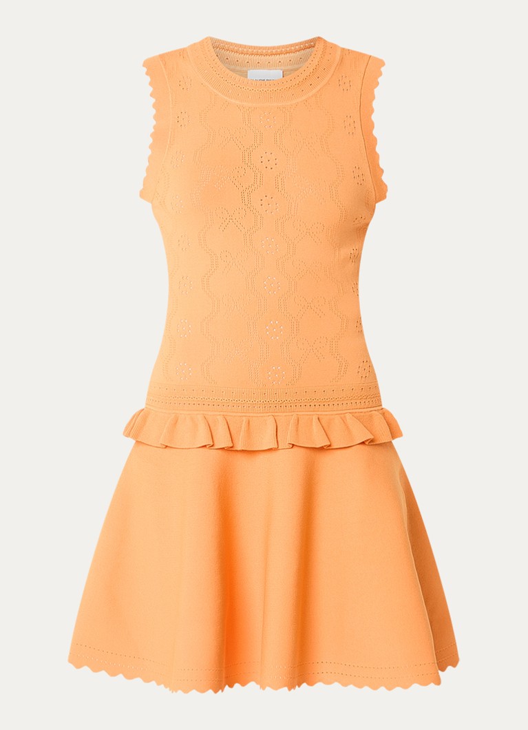 Claudie Pierlot Dames Martin fijngebreide mini jurk in de kleur Oranje