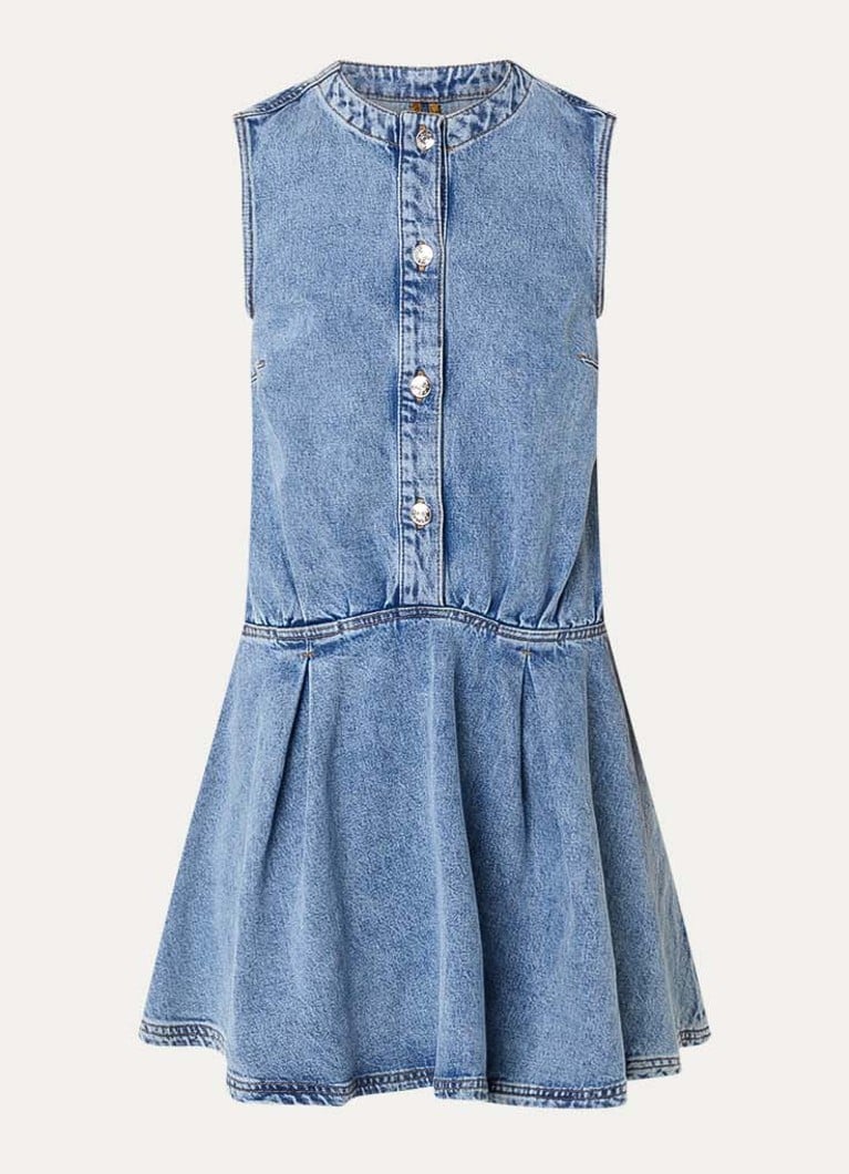 Claudie Pierlot Dames Rosamaria mouwloze mini A-lijn denim jurk in de kleur Indigo