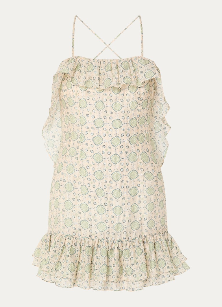 Claudie Pierlot Dames Mini jurk met print in de kleur Lichtgroen