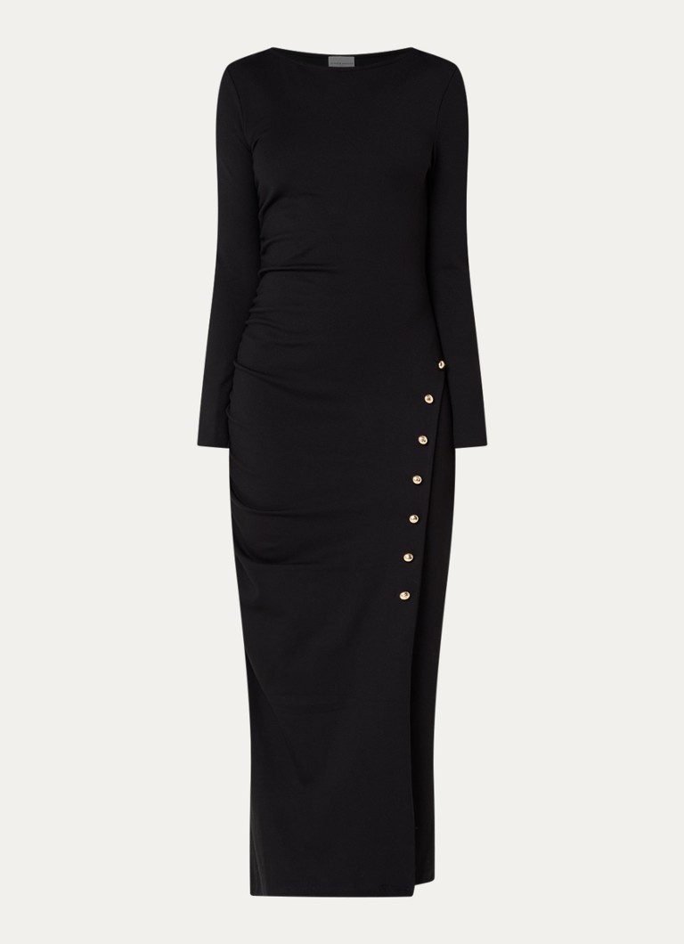Claudie Pierlot Dames Maxi jurk met boothals in de kleur Zwart