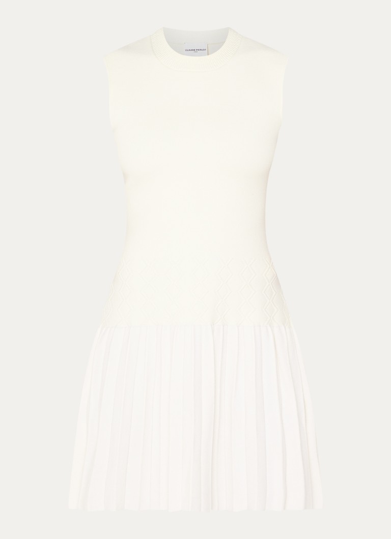 Claudie Pierlot Dames Midi jurk met stretch in de kleur Gebroken wit