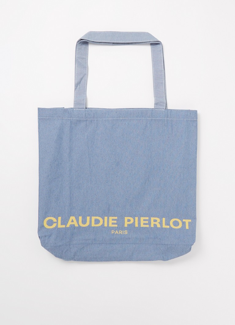 Claudie Pierlot Dames Shopper met logoprint in de kleur Staalblauw