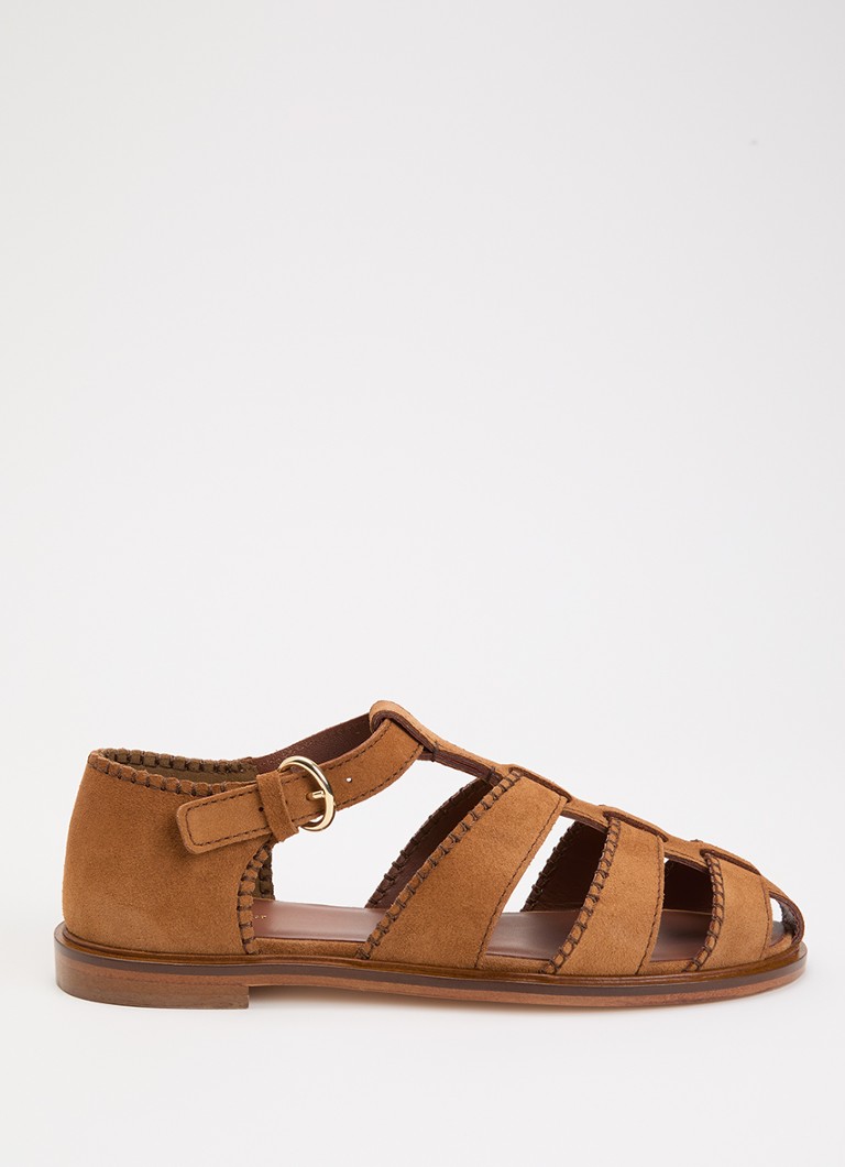 Claudie Pierlot Dames Amarante sandaal van suède in de kleur Camel